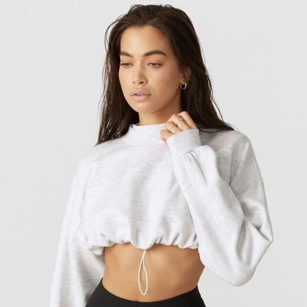 NWOT JOAH BROWN DRAW CORD CROP CREW